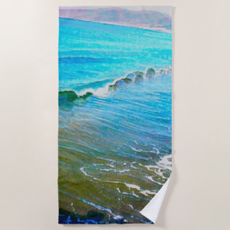 Toalha De Praia Ondas de Aquarela 