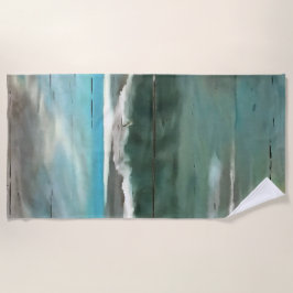 Toalha De Praia Ondas De fazer Na Arte De Saída De Madeira De Escó