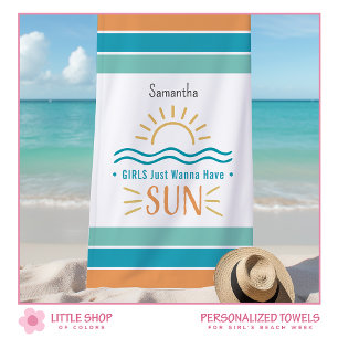 Toalha De Praia Ondas de Oceano Simples Sol Personalizadas