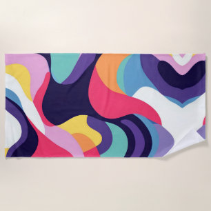 Toalha De Praia Ondas fluindo abstrato 6