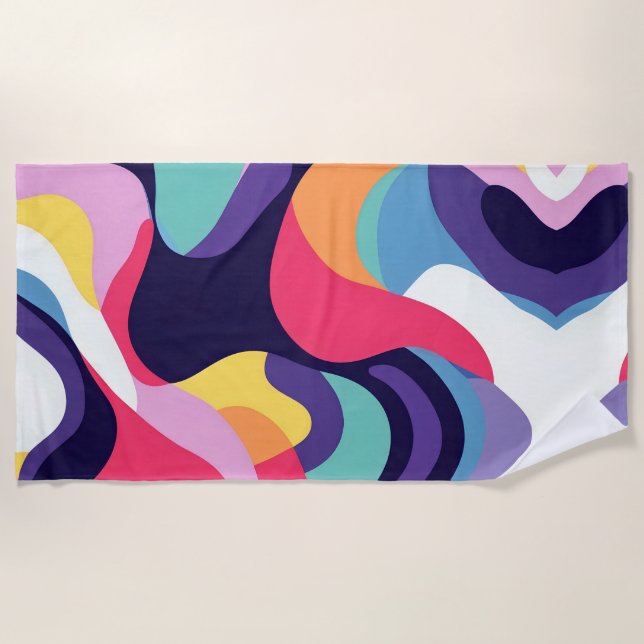 Toalha De Praia Ondas fluindo abstrato 6 (Frente)