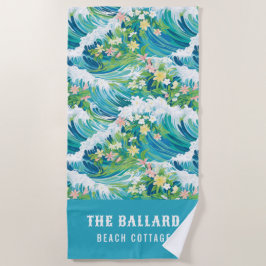 Toalha De Praia Ondas Tropicais de Praia Preppy | Beach House