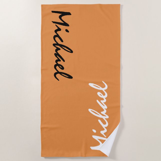 Toalha De Praia Orange Personalised Beach Towel (Frente)