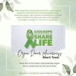 Toalha De Praia Orgão Donor Awarness Towel