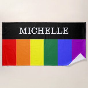 Toalha de Praia Orgulho Gay Rainbow Personalizado