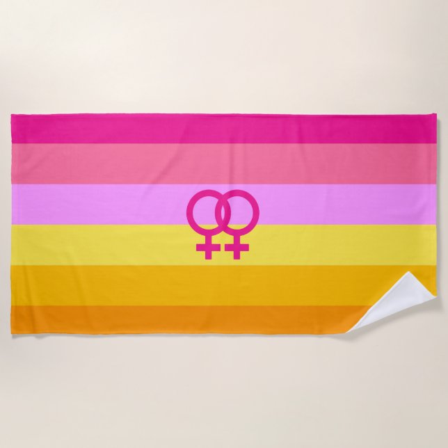 Toalha De Praia Orgulho Lesbiano Dawn WLW (Frente)