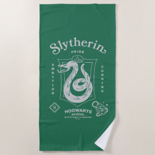 Toalha De Praia ORGULHO SLYTHERIN™ Ambição Astúcia Brasão