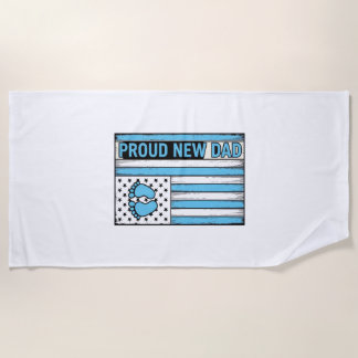 Toalha De Praia Orgulhoso Novo Pai Bebê Pés Bandeira Vetor Design_