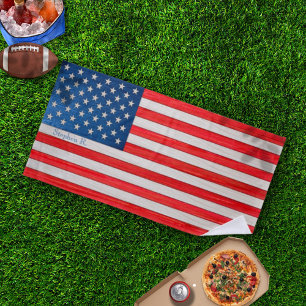 Toalha De Praia Orientação Horizontal da Bandeira Americana
