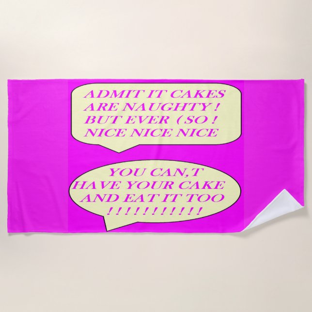 Toalha De Praia Os bolos são bons feitos para amantes de comida co (Frente)