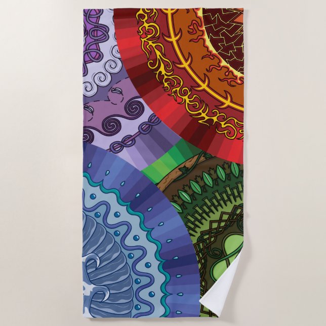 Toalha De Praia Os Elementos Mandalas Beach Towel (Frente)