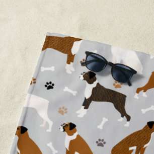 Toalha De Praia Ossos e patas do cão-boxim