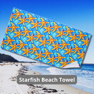 Toalha De Praia Ouro de Starfish do Blue