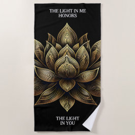 Toalha De Praia Ouro Elegante Lotus Flor em Mim...