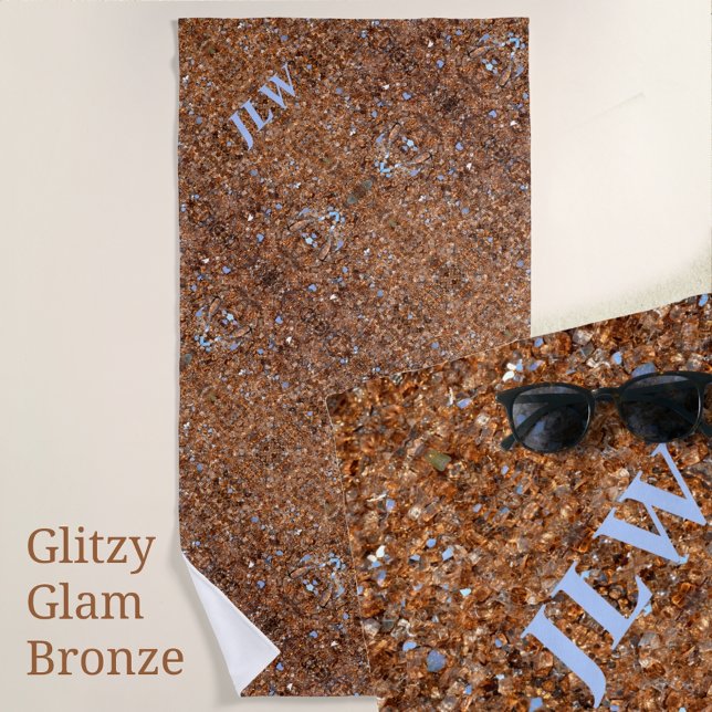 Toalha De Praia Ouro Glitzy Glam Bronze (Criador carregado)