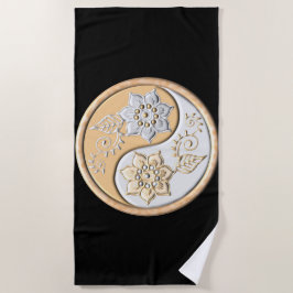 Toalha De Praia Ouro & Prata Yin Yang