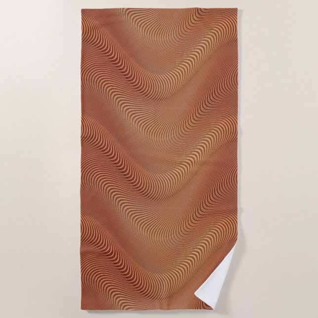 Toalha De Praia Ouro Waves Beach Towel (Frente)