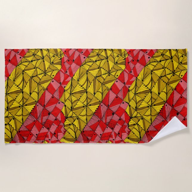 Toalha De Praia Ouros - Gamas Geométricas - Luxe Abstrato (Frente)
