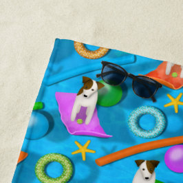 Toalha De Praia outra festa de piscina do Parson Jack Russell Terr