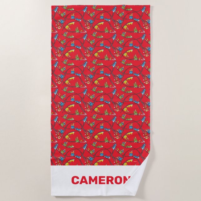 Toalha De Praia Ovos Verdes e Pressão | Padrão do comboio (Frente)