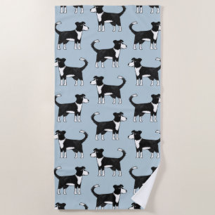 Toalha De Praia Padrão Adorável de Cães Collie Sheep Border