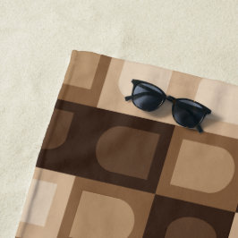 Toalha De Praia Padrão Asteca Marrom Modern Boho Geométrico