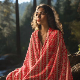 Toalha De Praia Padrão aztec vermelho
