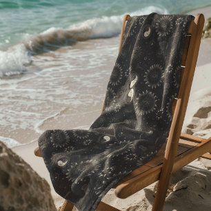 Toalha De Praia Padrão Celestial Místico Sem Costura
