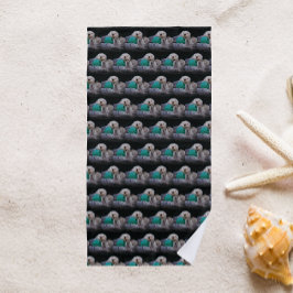 Toalha De Praia Padrão das cartas-voadoras do mar, de belas música