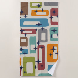 Toalha De Praia Padrão de Abstrato Moderno do Meio século Retroati