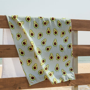 Toalha De Praia Padrão de aclamação de abacate de Kawaii bonito