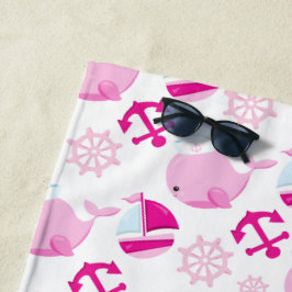 Toalha De Praia Padrão De Baleias, Baleias Cutas, Baleias Rosa