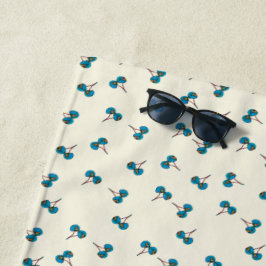 Toalha De Praia Padrão de Cereja Azul