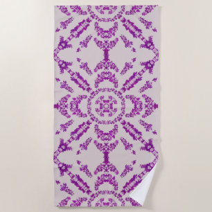 Toalha De Praia Padrão de design de flor de orquídea roxa abstrata