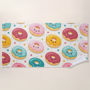 Toalha De Praia Padrão de Donuts