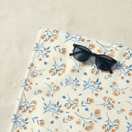 Toalha De Praia Padrão de Flor Selvagem de Cute Vintage
