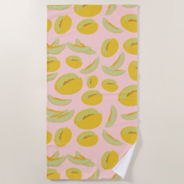 Toalha De Praia Padrão de Fruta dos Melões de Honeydew