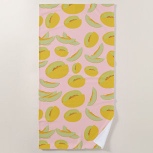 Toalha De Praia Padrão de Fruta dos Melões de Honeydew