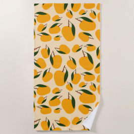 Toalha De Praia Padrão de Fruta Mango Summer