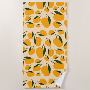 Toalha De Praia Padrão de Fruta Mango Summer