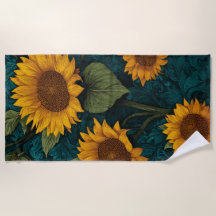 Padrão de Girassol Vintage – Design de Arte Botâni