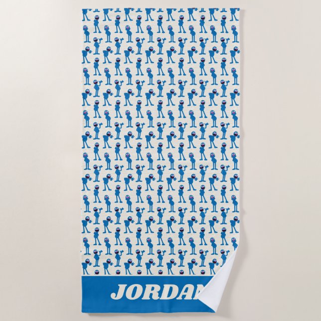 Toalha De Praia Padrão de Grover em Cute (Frente)