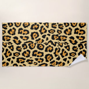 Toalha De Praia Padrão de impressão animal leopardo-25560