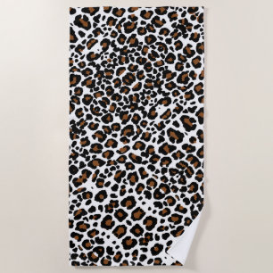 Toalha De Praia Padrão de Impressão de Pelo de Gato Grande Leopard