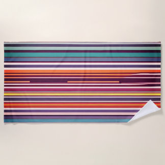 Toalha De Praia Padrão de Listra Vertical Inspirado em Art Déco