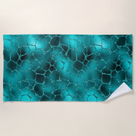 Toalha De Praia Padrão de manchas de girafa com brilho glamoroso e