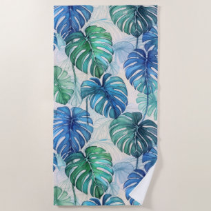 Toalha De Praia Padrão de monstera tropical