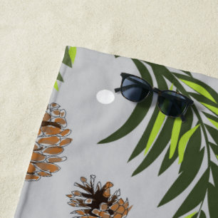 Toalha De Praia Padrão de Natal, Pine Snow 10