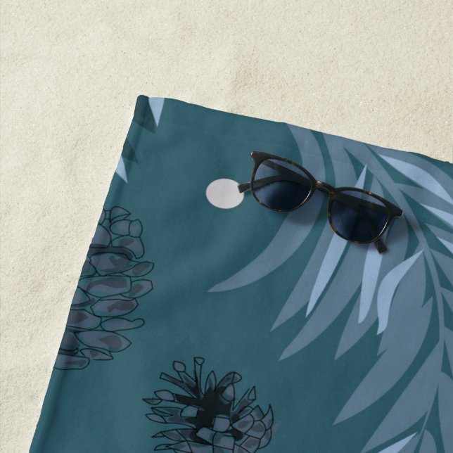 Toalha De Praia Padrão de Natal, Pine Snow 12 (In Situ)