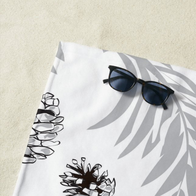 Toalha De Praia Padrão de Natal, Pine Snow 7 (In Situ)